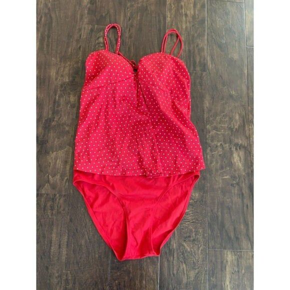 Motherhood Red and White Polka Dot Bathing Suit Set (Large) - Picture 3 of 6